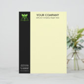 Green Caduceus Alternative Medicine Black Cream Briefkopf (Stehend Vorderseite)