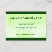 Green Caduceus Alternative Medicine Light Large Visitenkarte (Rückseite)