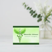 Green Caduceus Alternative Medicine Light Large Visitenkarte (Stehend Vorderseite)