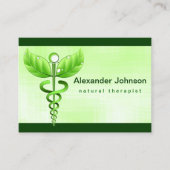 Green Caduceus Alternative Medicine Light Large Visitenkarte (Vorderseite)