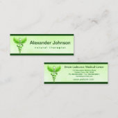Green Caduceus Alternative Medicine Light Skinny Mini Visitenkarte (Vorne/Hinten)