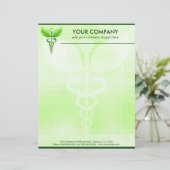 Green Caduceus Alternative Medicine Symbol Briefkopf (Stehend Vorderseite)