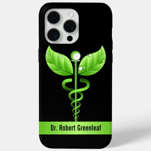 Green Caduceus Alternative Medicine Symbol Case-Mate iPhone Hülle (Rückseite)