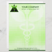 Green Caduceus Alternative Medicine Symbol Office Briefkopf (Vorne/Hinten)