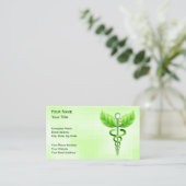 Green Caduceus einzigartige Alternative Medicine Visitenkarte (Stehend Vorderseite)