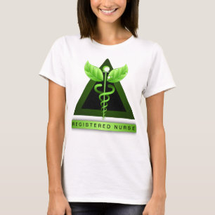 Green Caduceus Symbol RN Namensschild T-Shirt