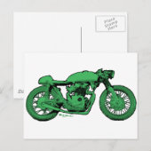 Green Café Racer Vintag Motorrad Postkarte (Vorne/Hinten)