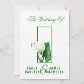 Green Cala Lily Wedding Einladungskarte Einladung (Rückseite)