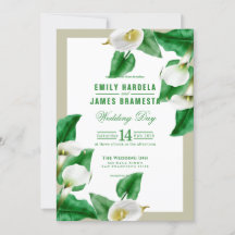 Green Cala Lily Wedding Einladungskarte