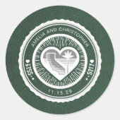 Green California Passport Runder Aufkleber (Vorderseite)