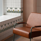 Green Calla Lily Backsplash Repro Art Nouveau Fliese