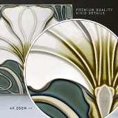 Green Calla Lily Backsplash Repro Art Nouveau Fliese