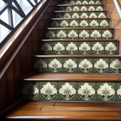 Green Calla Lily Backsplash Repro Art Nouveau Fliese