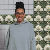 Green Calla Lily Backsplash Repro Art Nouveau Fliese