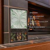 Green Calla Lily Backsplash Repro Art Nouveau Fliese