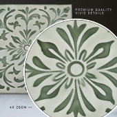 Green Calla Lily Backsplash Repro Art Nouveau Fliese