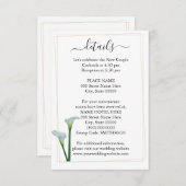 Green Calla Lily Wedding Details Card Begleitkarte (Vorne/Hinten)