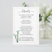 Green Calla Lily Wedding Details Card Begleitkarte (Stehend Vorderseite)