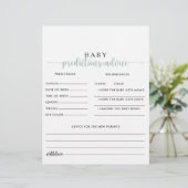 Green Calligraphy Baby Predictions Ratgeber Karten (Stehend Vorderseite)