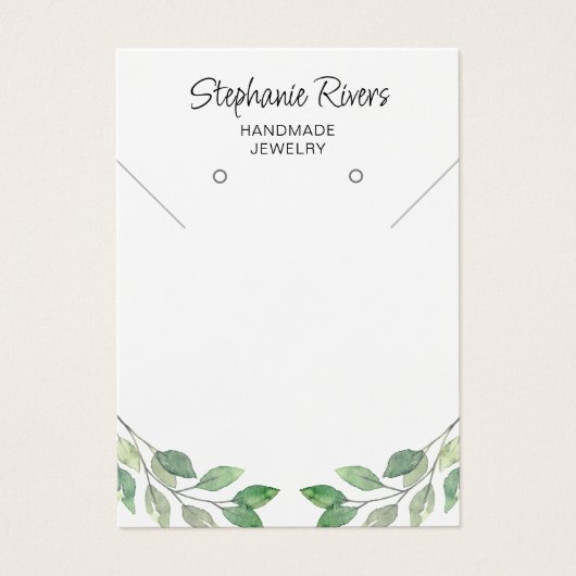 Green Calligraphy Juwelry Display Card (Vorderseite)