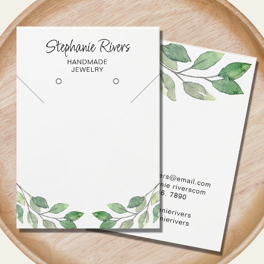 Green Calligraphy Juwelry Display Card