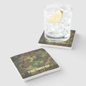 Green Cammo Steinuntersetzer (Seitenansicht)