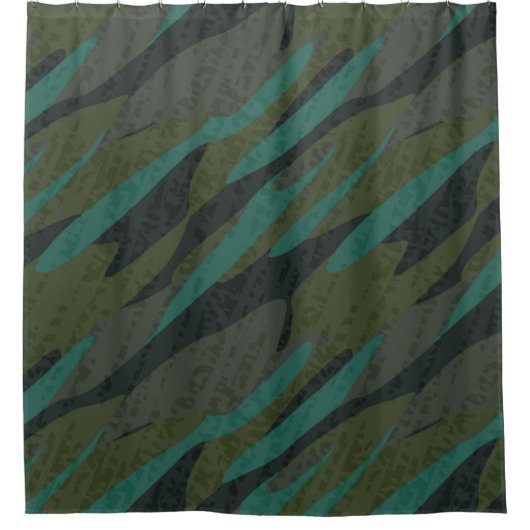 Green Camo Abstract Duschvorhang (Vorderseite)