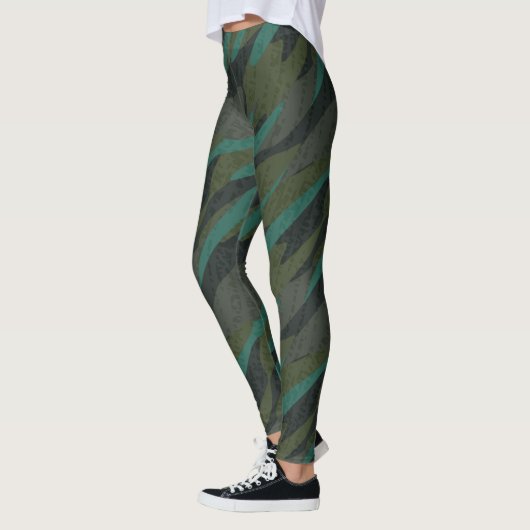 Green Camo Abstract Leggings (Links)