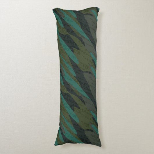 Green Camo Abstract Seitenschläferkissen (Vorderseite Vertikal)