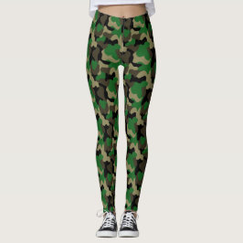 Green Camo Street Style Leggings