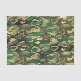Green Camoflauge Herz Seidenpapier