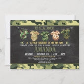 Green Camouflage Babydusche einladen Einladung (Vorderseite)