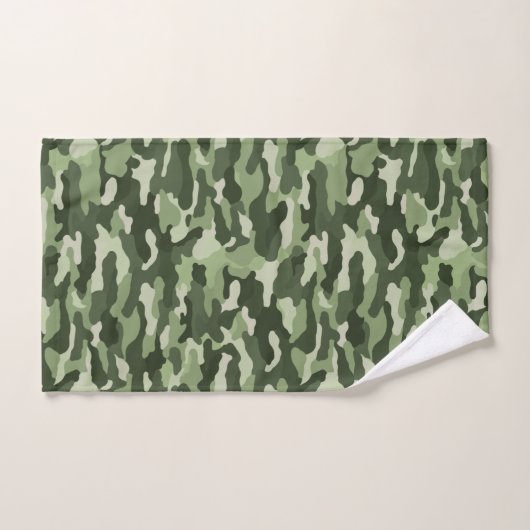 Green Camouflage Badhandtuch Set (Handtuch)