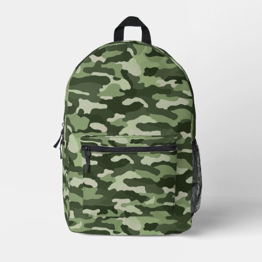 Green Camouflage Bedruckter Rucksack (Vorderseite)