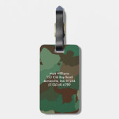 Green Camouflage & Buck Deer Personalisierte Gepäc Gepäckanhänger (Rückseite vertikal)
