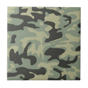 Green Camouflage Camouflage Pattern Fliese