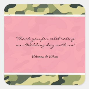 Green Camouflage Camouflage & Pink Stickers