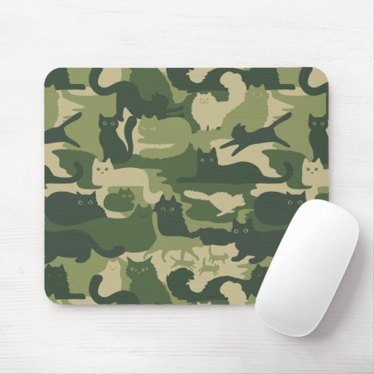 Green Camouflage Cats Muster | Camouflage cooler K Mousepad (Mit Mouse)