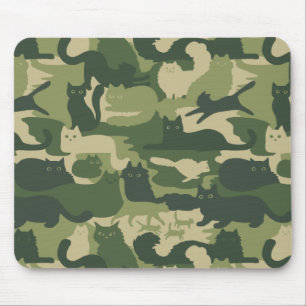 Green Camouflage Cats Muster Camouflage cooler K Mousepad