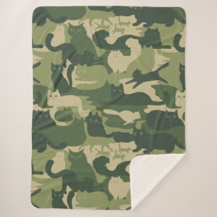 Green Camouflage Cats Muster Cool Kitty Cats Camou Sherpadecke
