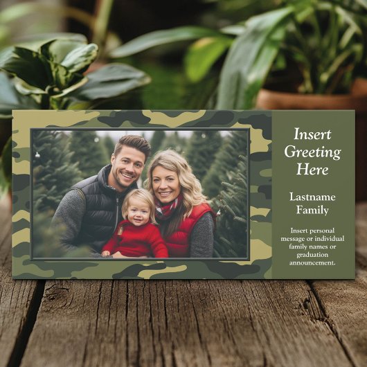 Green Camouflage Foto Grußkarte