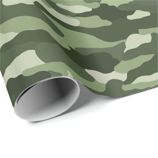 Green Camouflage Geschenkpapier (Rolleneckpunkt)
