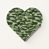 Green Camouflage Heart Notizblock (Rückseite)