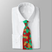 Green Camouflage in Rot und Orange Krawatte (Gebunden)