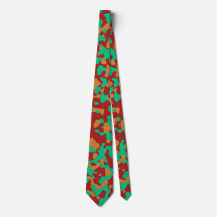 Green Camouflage in Rot und Orange Krawatte