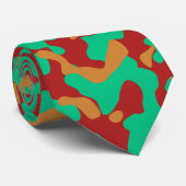 Green Camouflage in Rot und Orange Krawatte (Gerollt)
