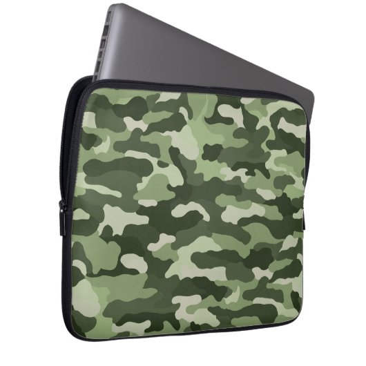 Green Camouflage Laptopschutzhülle (Vorne Rechts)