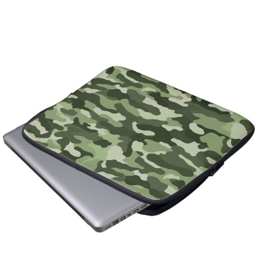 Green Camouflage Laptopschutzhülle (Vorne Knopf)