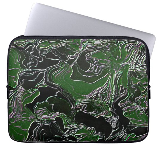 Green Camouflage Laptopschutzhülle (Vorderseite)