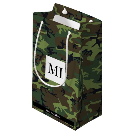 Green Camouflage, Militär, Armee Kleine Geschenktüte (Vorderseite Schrägansicht)